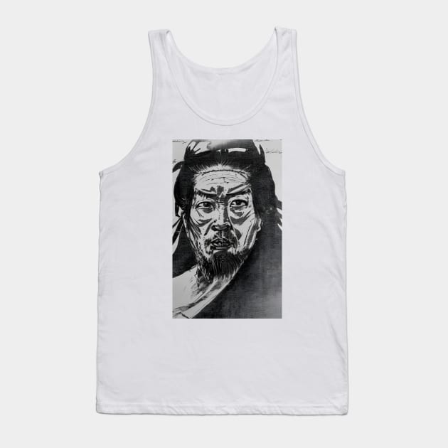 Miyamoto musashi portrait coal drawing Tank Top by Ravenglow